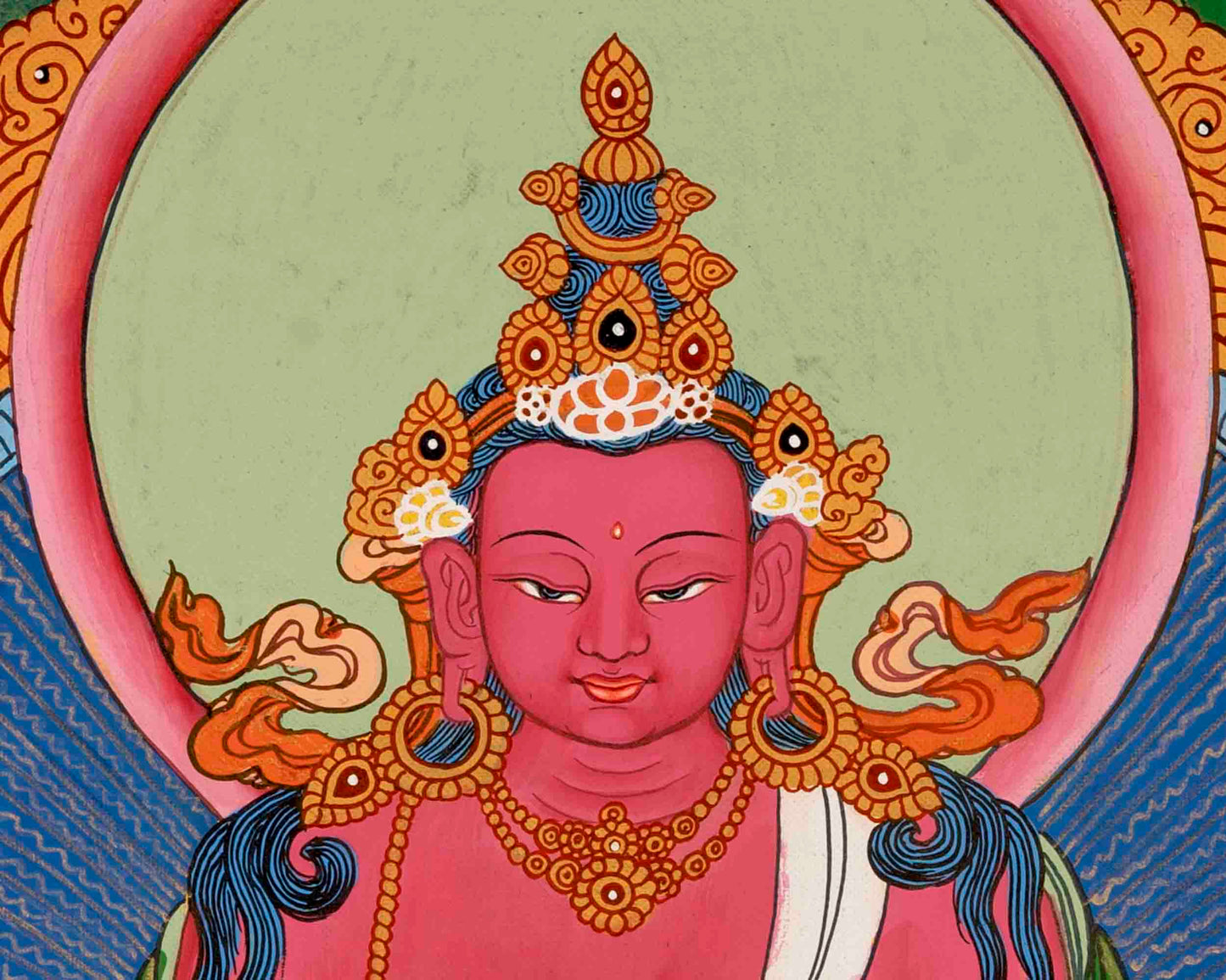 Amitayus Buddha Thangka | Traditional Buddhist Painting | Wall Decors