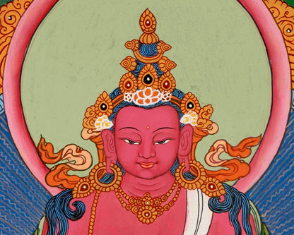 Amitayus Buddha Thangka | Traditional Buddhist Painting | Wall Decors