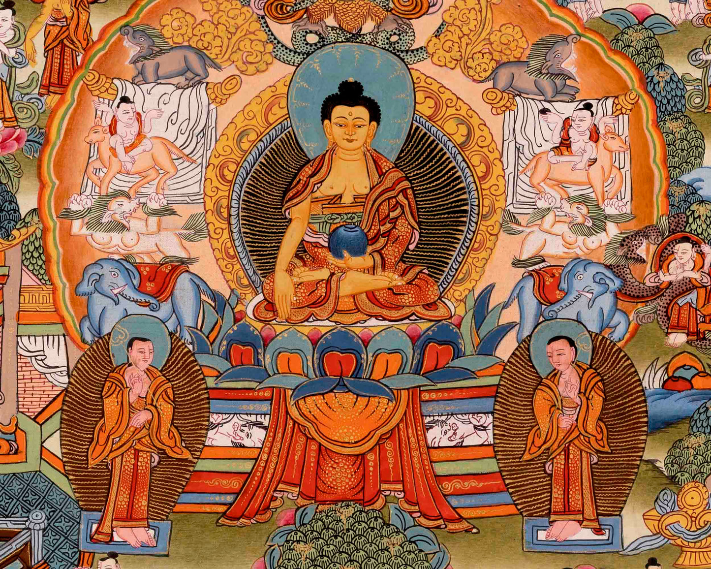 Life Story Of Shakyamuni Buddha | Traditional Thangka Art | Wall Decors