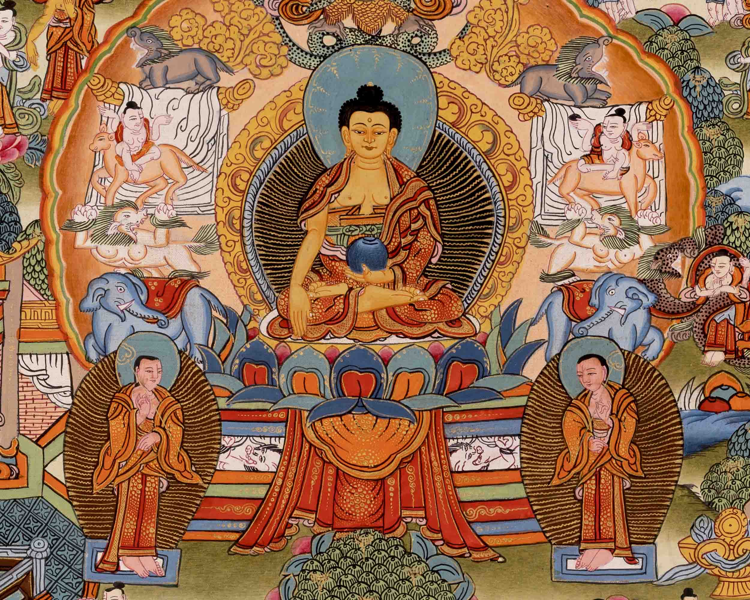 Life Story Of Shakyamuni Buddha | Traditional Thangka Art | Wall Decors