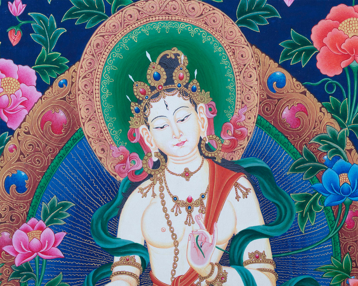 Tibetan Green Tara | Newari Paubha Art of Mother Tara