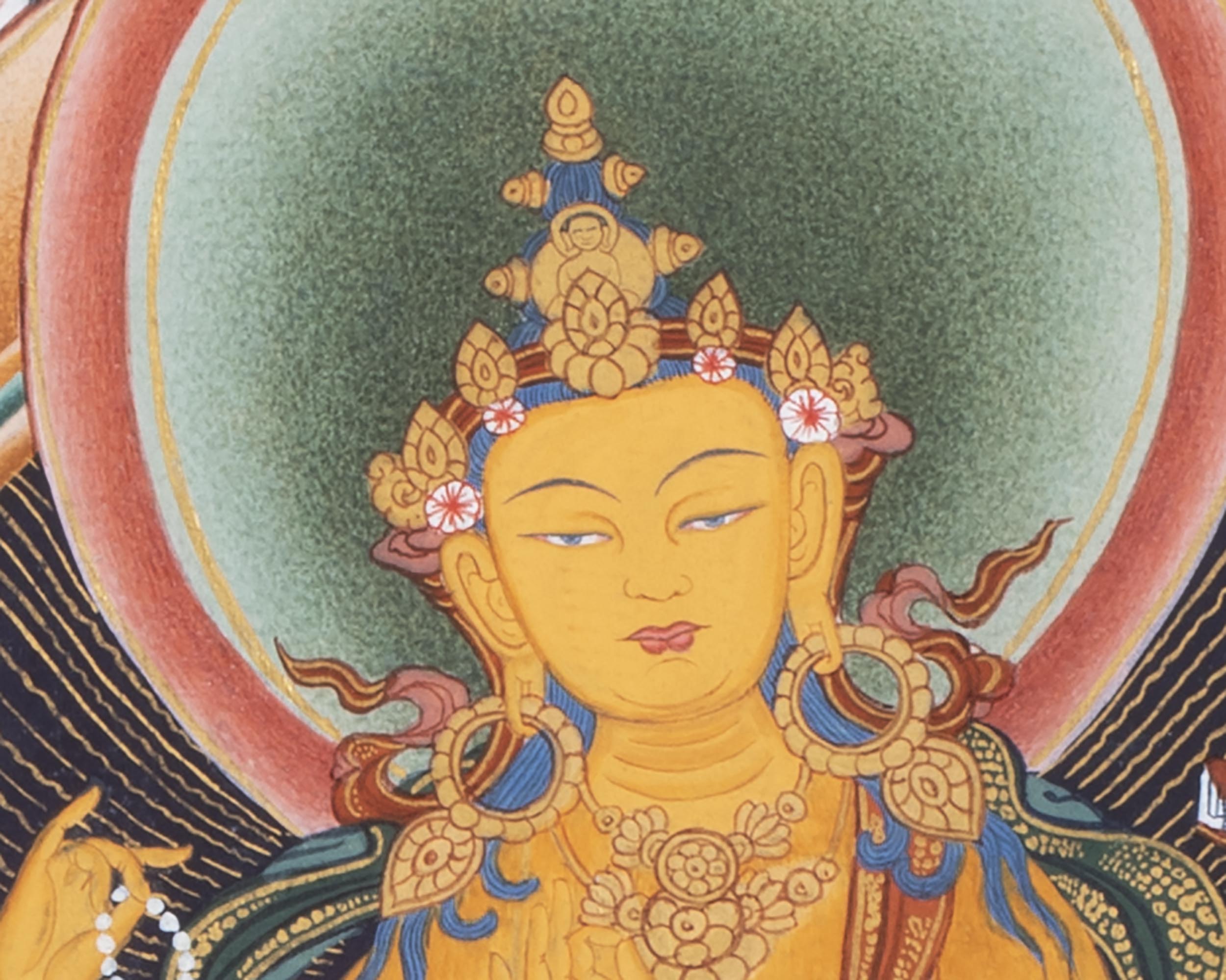 Amoghpasa Thangka | Tibetan Buddhist Handpainted Art | Digital Print