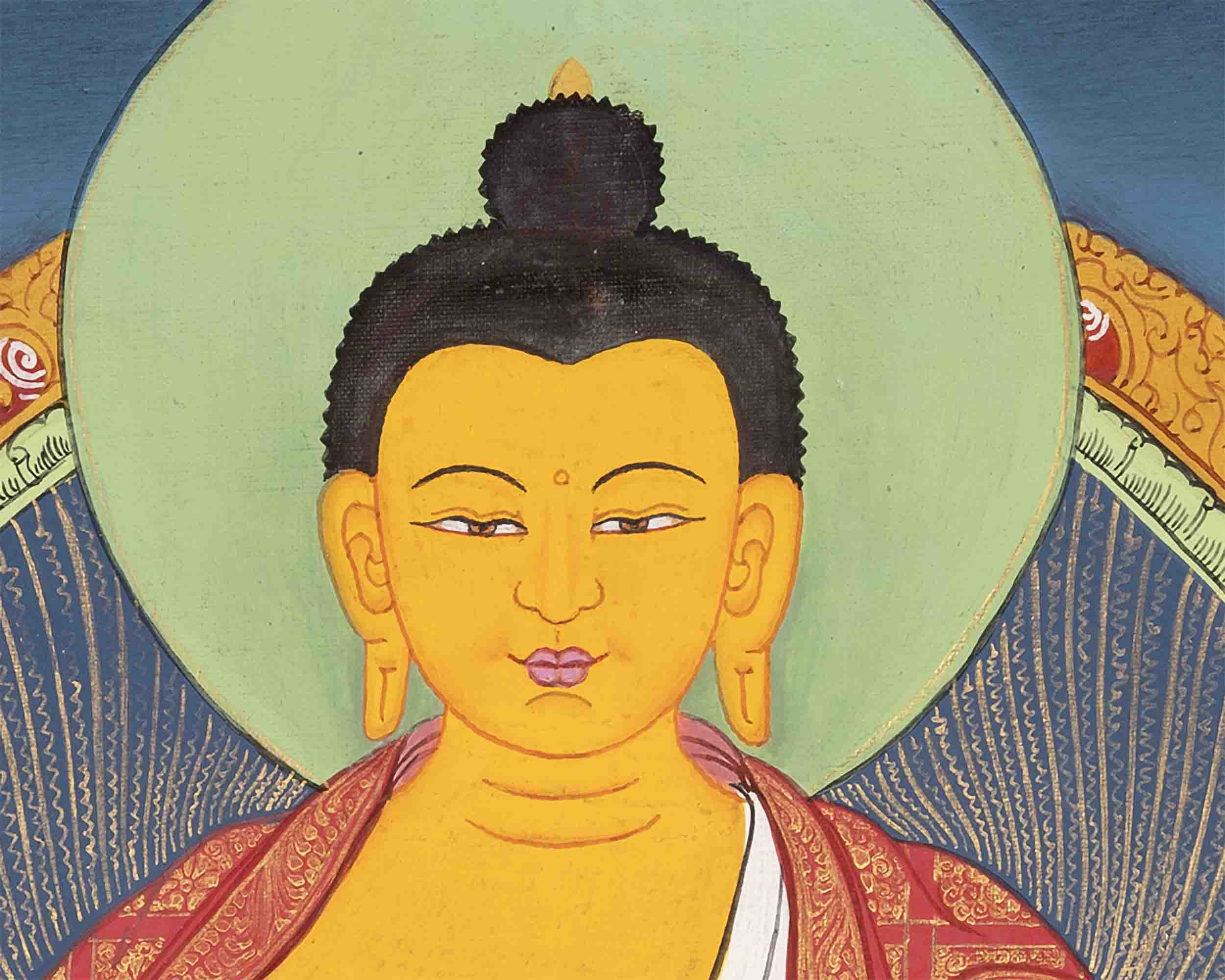 Shakyamuni Buddha Thangka | Buddhist Traditional Paint | Wall Decors