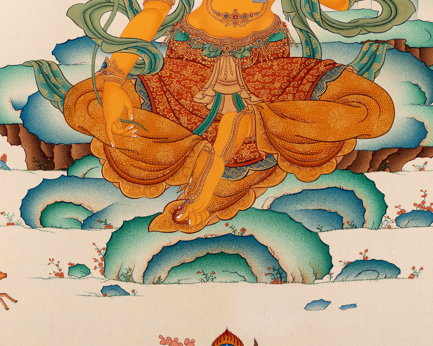 Bodhisattva Manjushri Thangka  | Tibetan Hand Painted Art