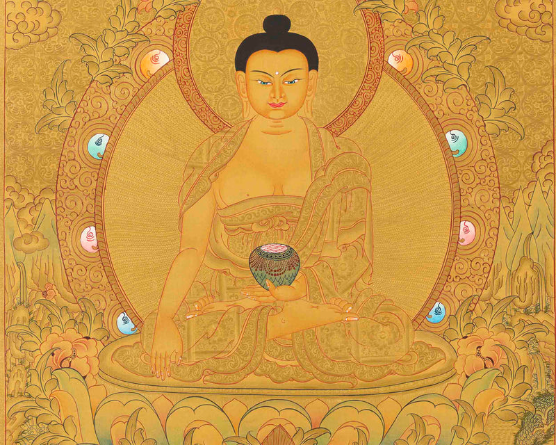 Shakyamuni Buddha Thangka | Religious Tibetan Art | Wall Decors