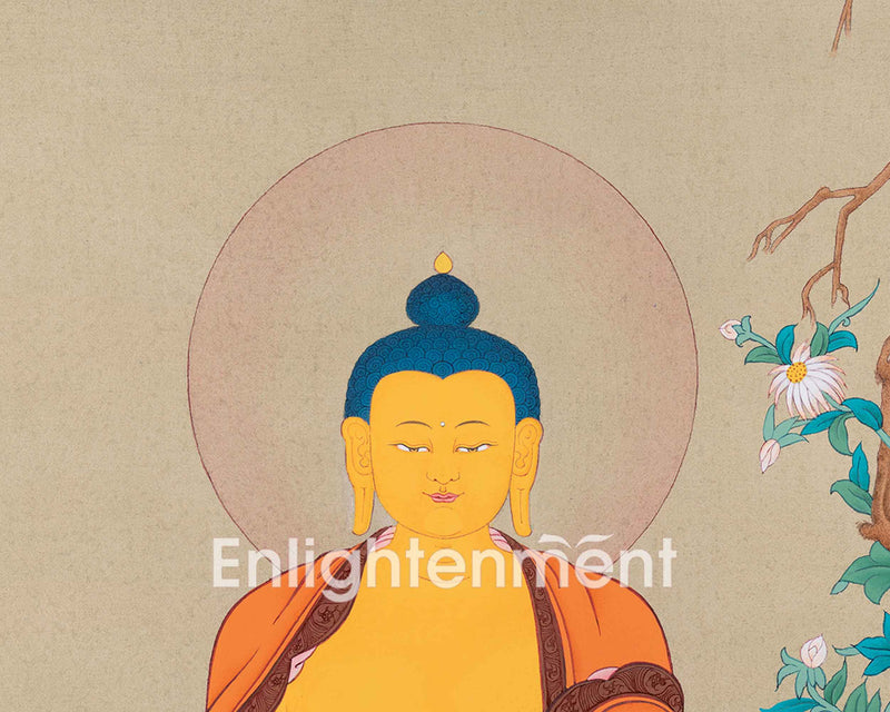 Traditional Buddha Shakyamuni Thangka | Buddha of Enlightenment| Traditional Wall Decor