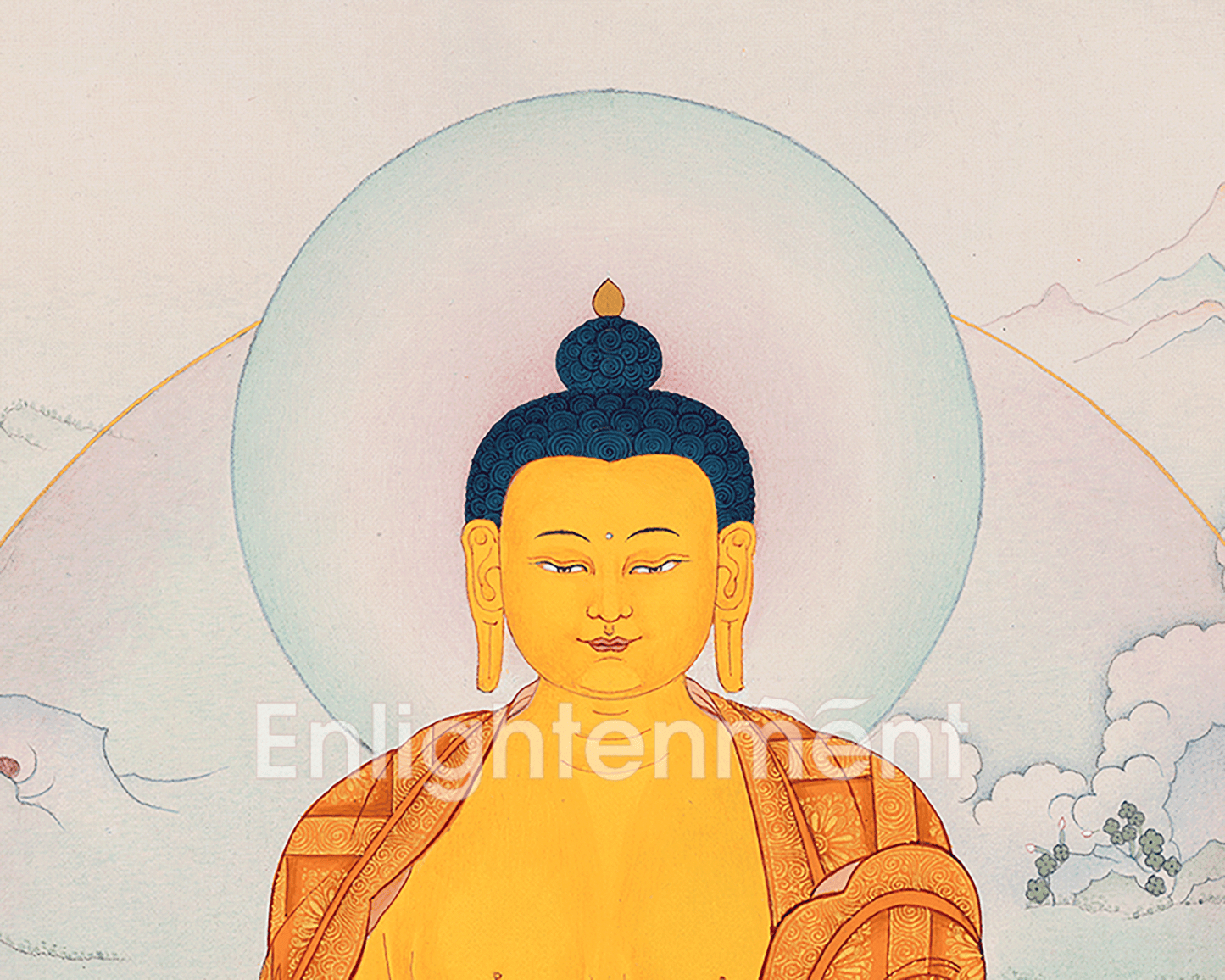 Hand-painted Buddha Shakyamuni Thangka | Karma Gardi Style Artwork on Canvas