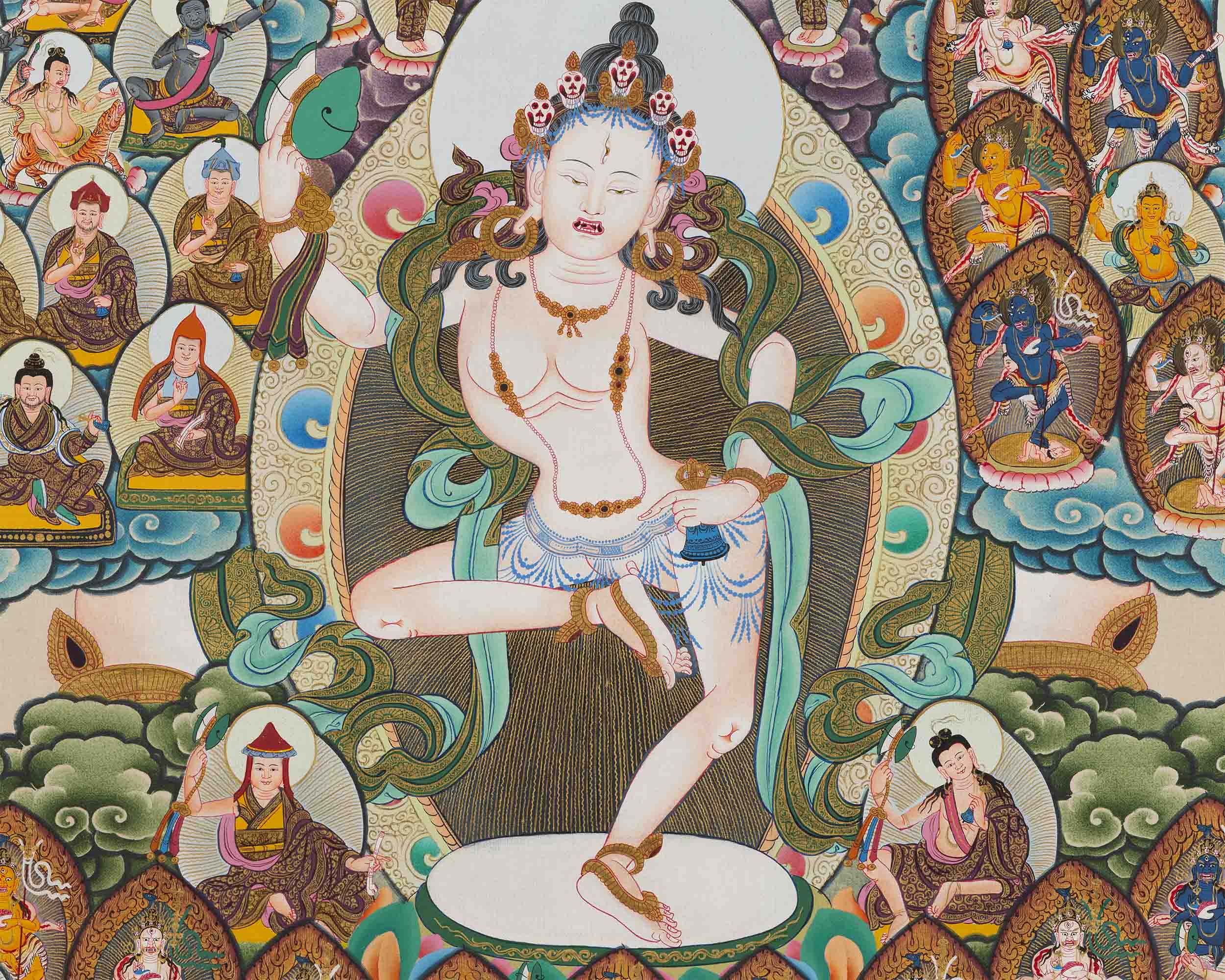 Labdron Lineage Tree Print | Tibetan Traditional Artwork
