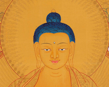 Gold Shakyamuni Buddha Thangka | Himalayan Art