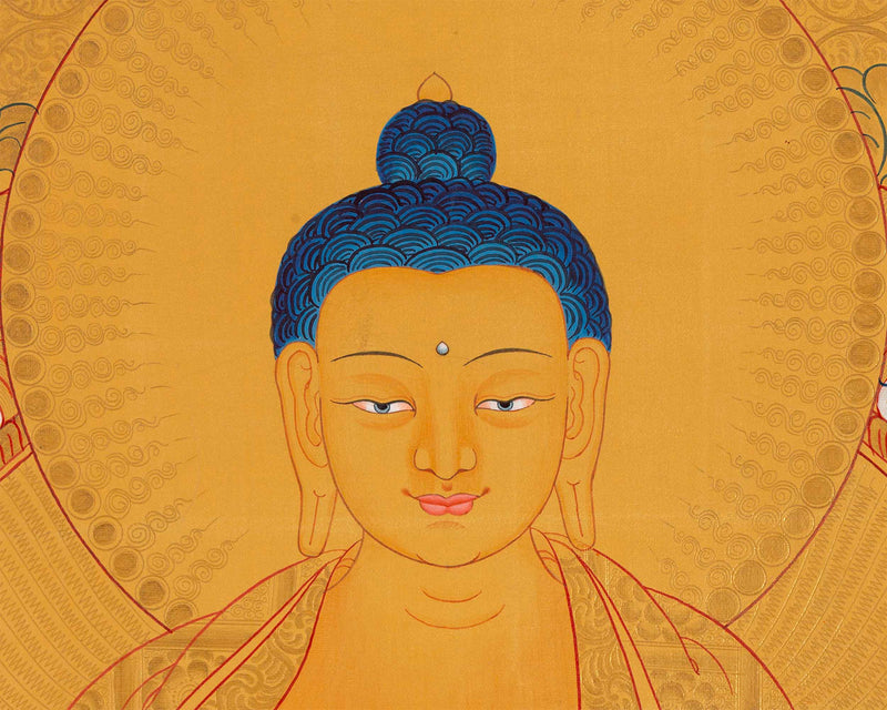 Gold Shakyamuni Buddha Thangka | Himalayan Art