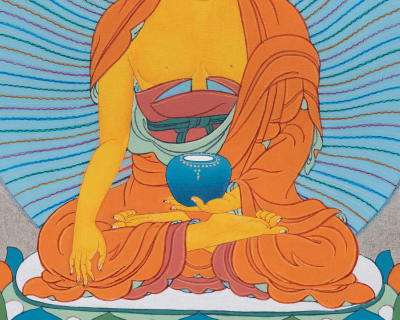 Siddhartha Gautama Buddha's Hand Painted Artwork | Shakyamuni Buddha Meditative Thangka | Wall Decorations