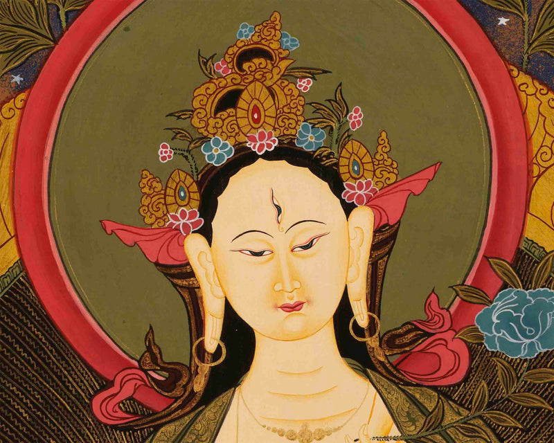 White Tara Print | Digital Thangka Print | Wall Decors