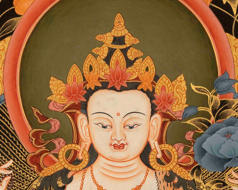 Avalokiteshvara Chenresig | Traditional Tibetan Thangka | Religious Wall Decor
