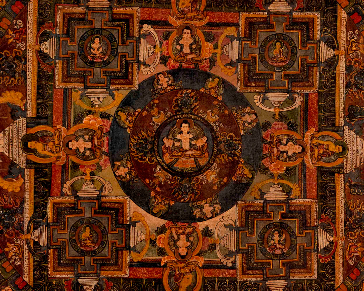 Bodhisattva Mandala Thangka | Traditional Tibetan Artwork | Wall Decors