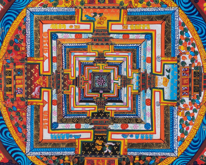Kalachakra Mandala Thangka | Religious Buddhist Art