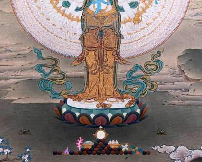 1000 Armed Avalokiteshvara Thangka Print | Traditional Tibetan Painting