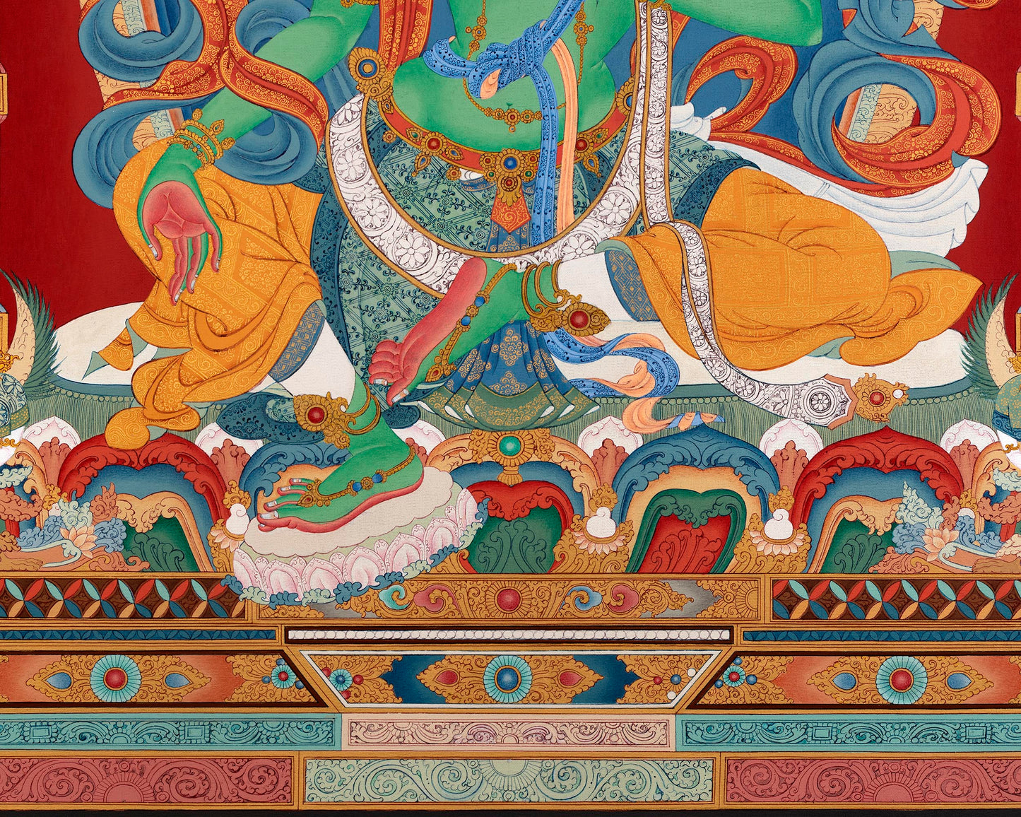 Green Tara Thangka Print | Green Tara Guru| Wall Decor