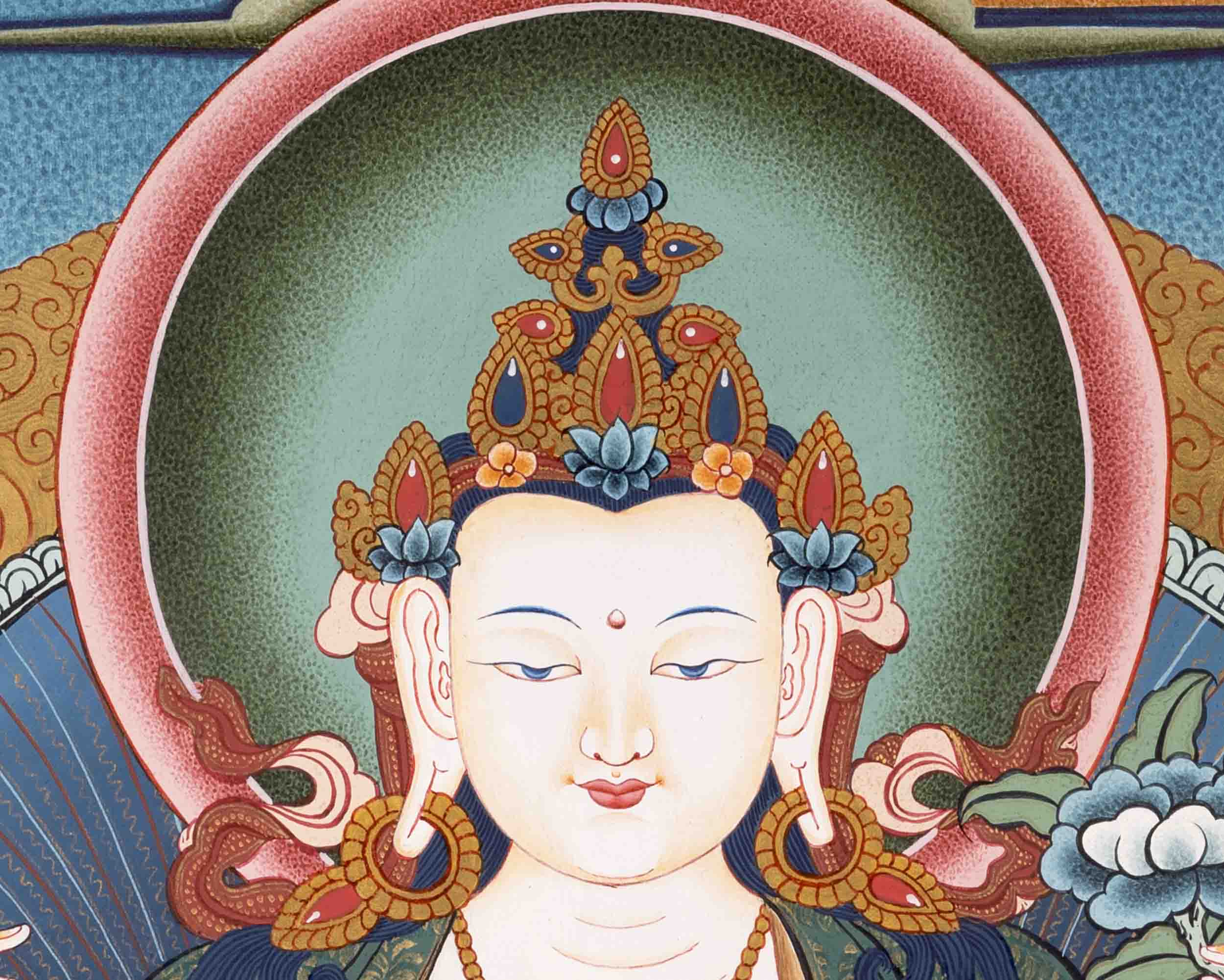 Avalokiteshvara Chenresig Thangka | Buddhist Religious Art | Wall Decors