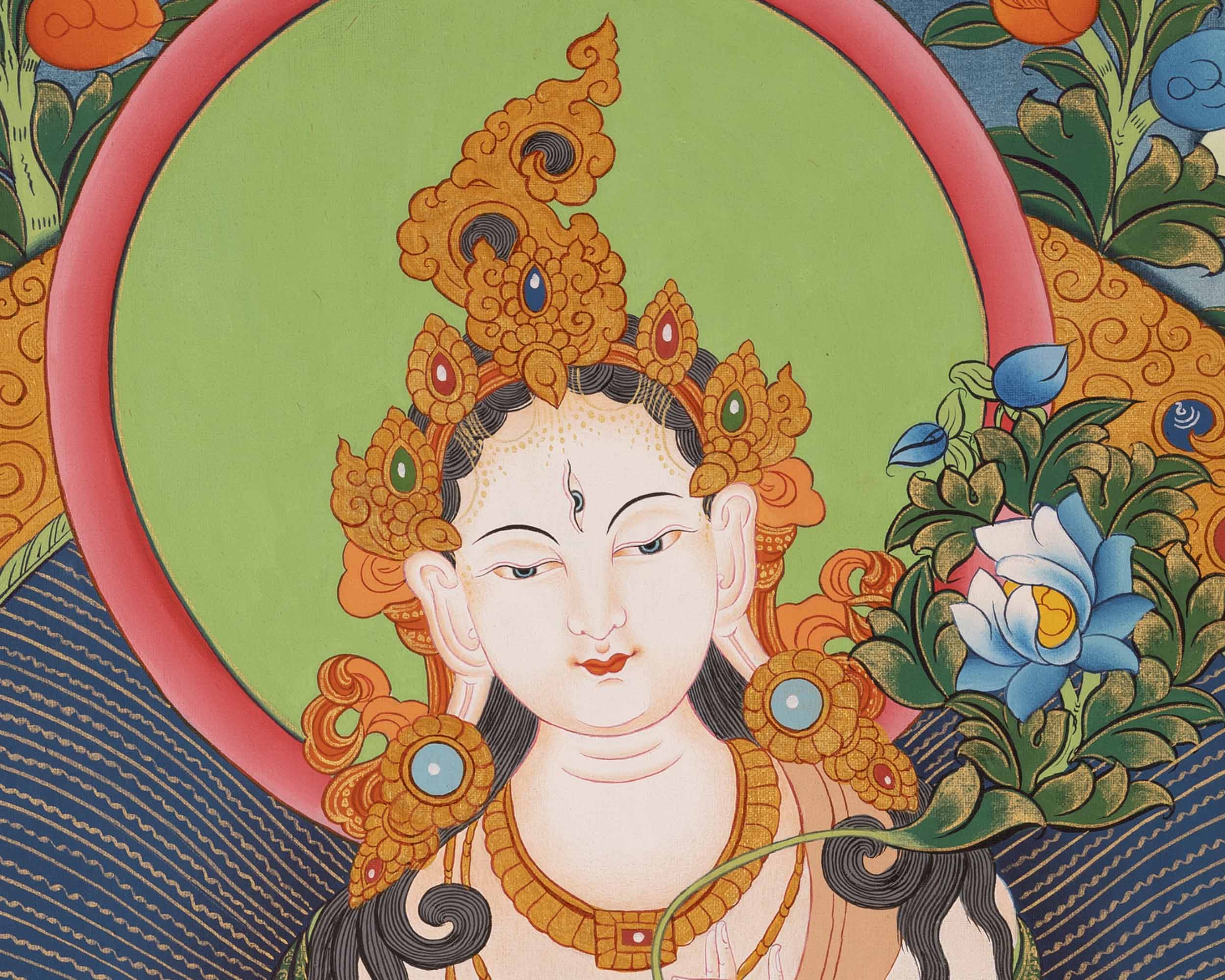 White Tara Thangka | Wall Hanging Decorations