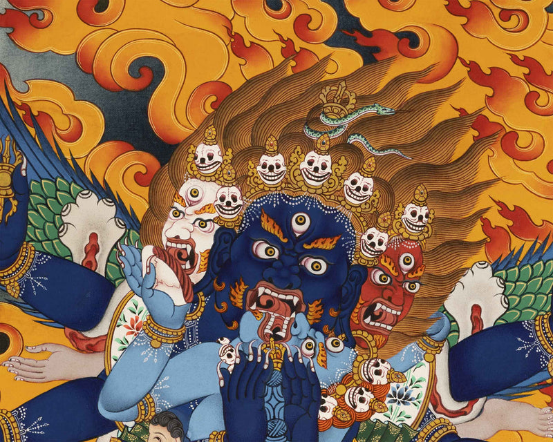 Vajrakilaya Thangka Print | Canvas Art For Decor | Spiritual Gifts