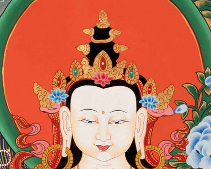 Avalokitesvara Chengrezig Thangka | Religious Buddhist Art | Wall Decors