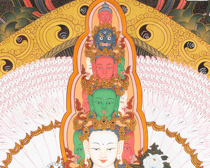 1000 Armed Avalokiteshvara | Wall Decors | Traditional Tibetan Thangka