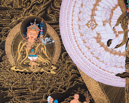 1000 armed Avalokiteshvara with Bodhisattva Thangka | Tibetan Art Prints