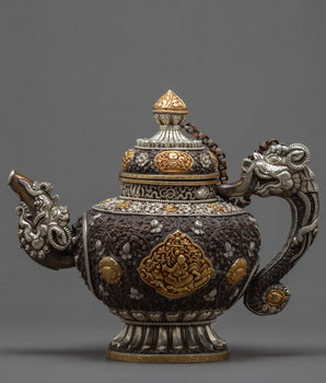 Tibetan Tea Pot | Religious Tea Pot | Hancarved Altar