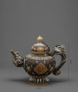 Tibetan Tea Pot | Religious Tea Pot | Hancarved Altar
