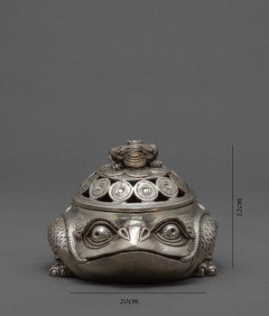 Frog Incense Burner | Silver Plated | Gifts for Buddhists