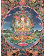 4 Armed Chengrezig Thangka