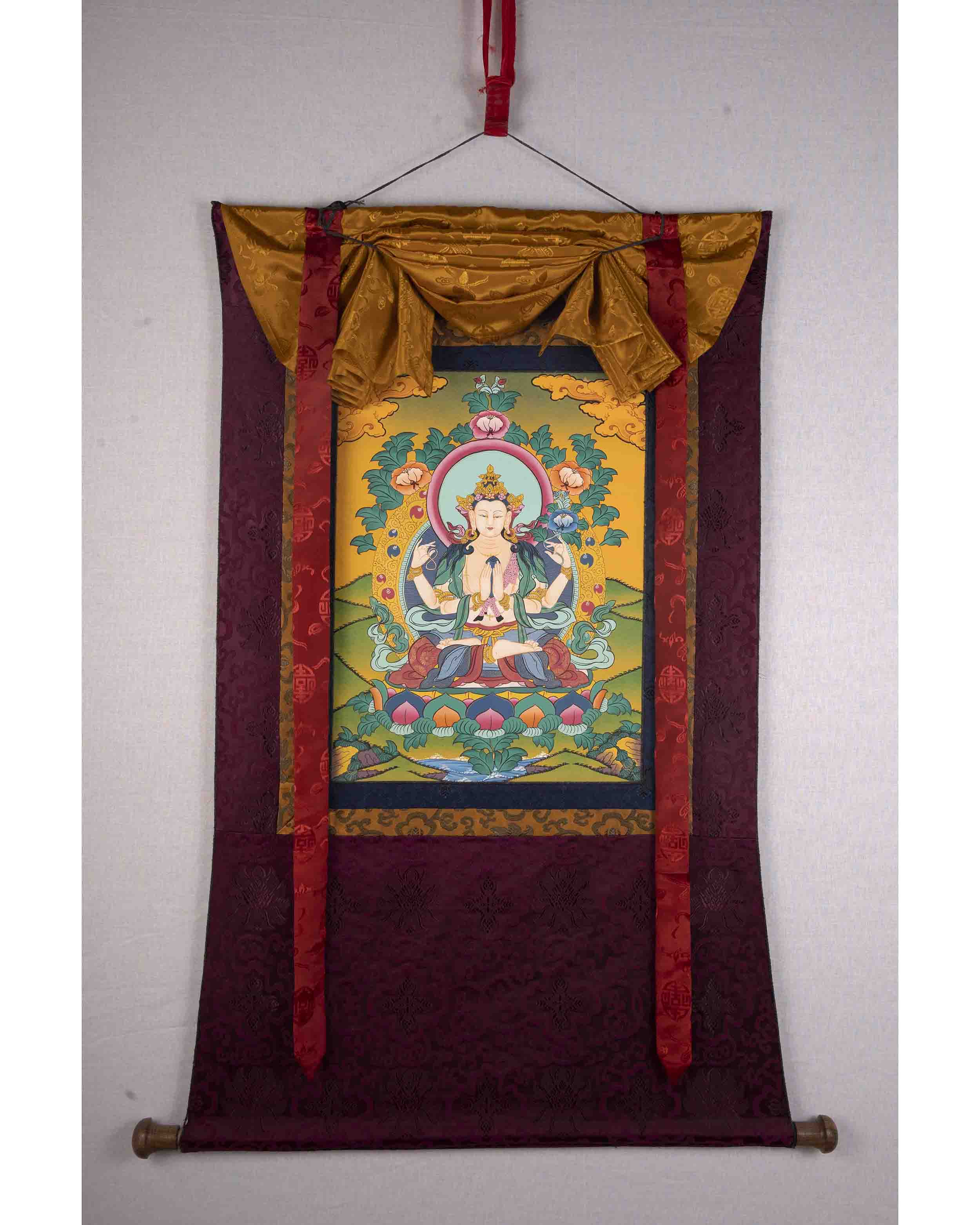 4 Armed Chengrezig With brocade