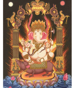 4 Armed Ganesh Thangka 