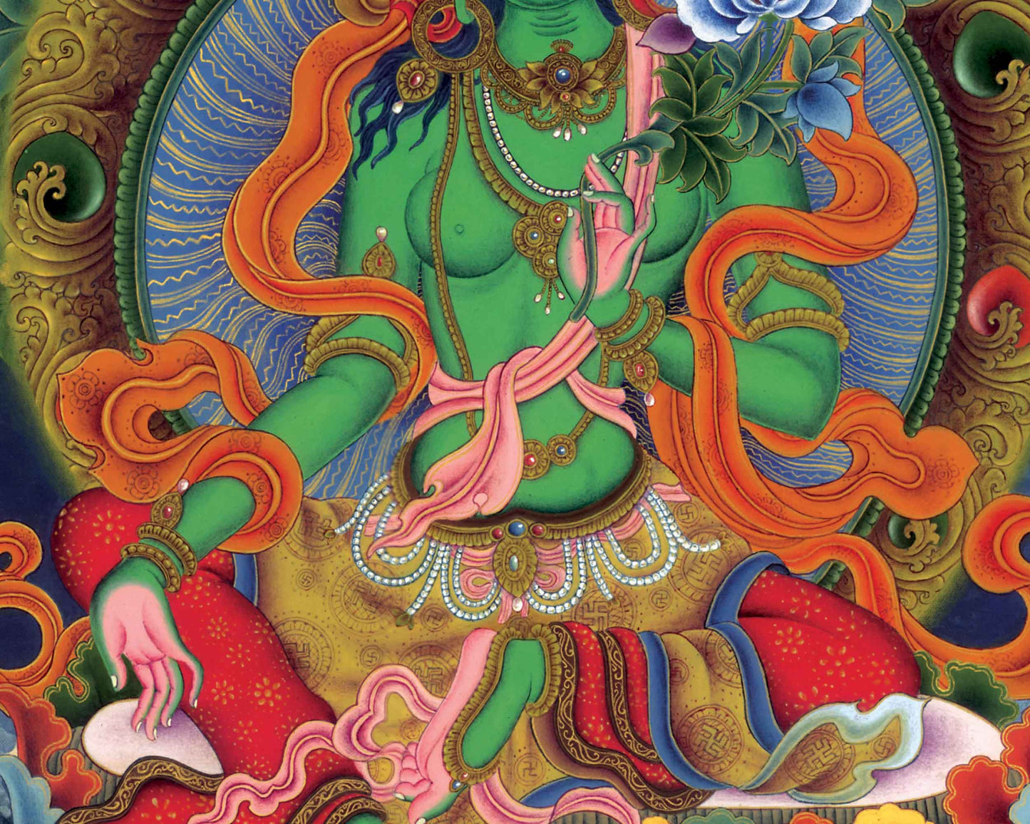 Green Tara Bodhisattva Thangka Prints | Digital Canvas Prints