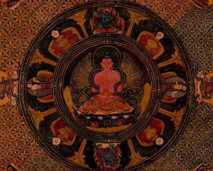 Amitayus Buddha Mandala | Traditional Tibetan Thangka | Wall Decors