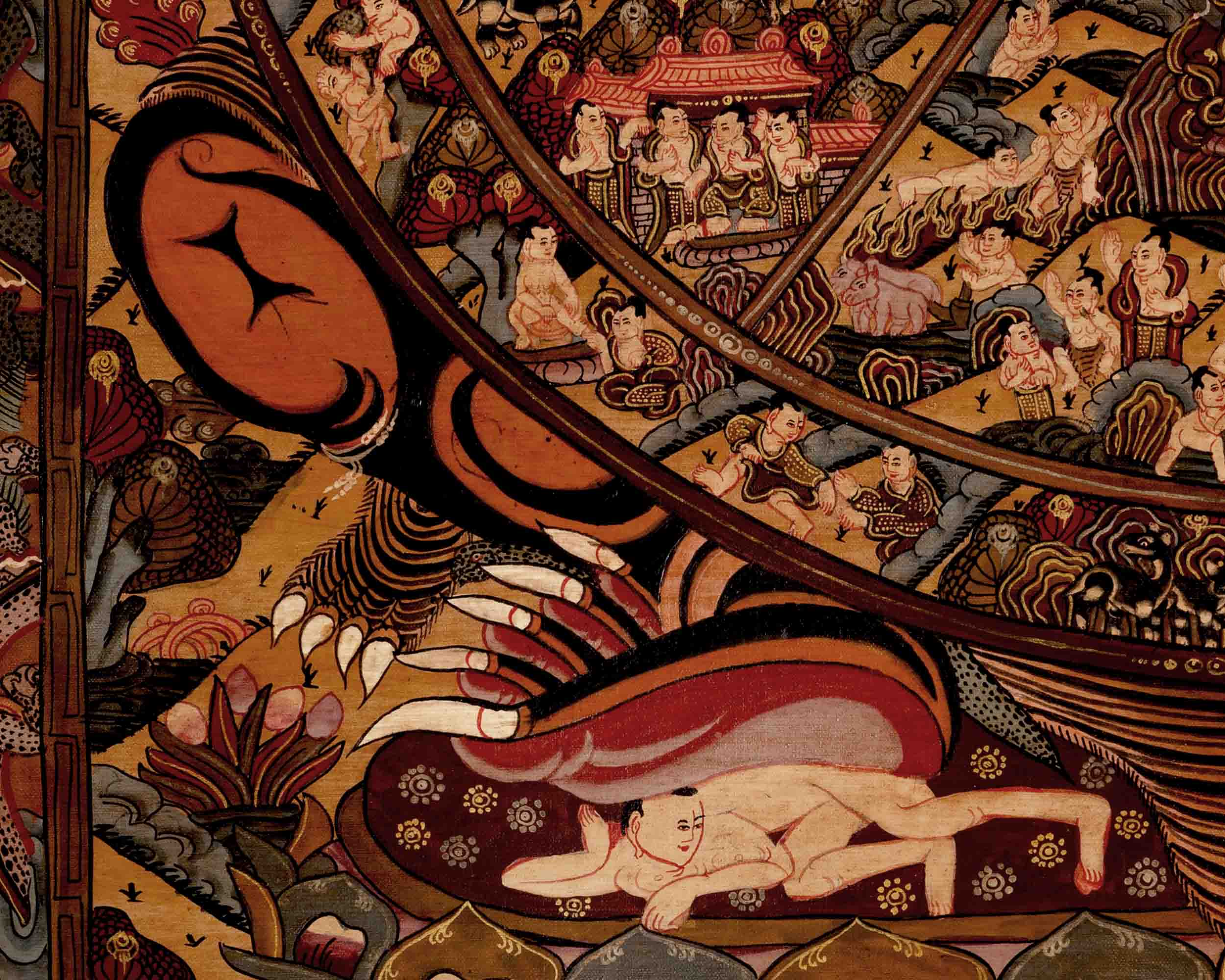 Traditional Wheel of Life Thangka | Religious Artwork | Wall Decors