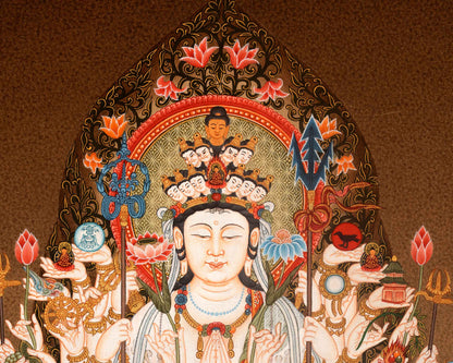 42 Armed Quan Yin Thangka | High Quality Canvas Print