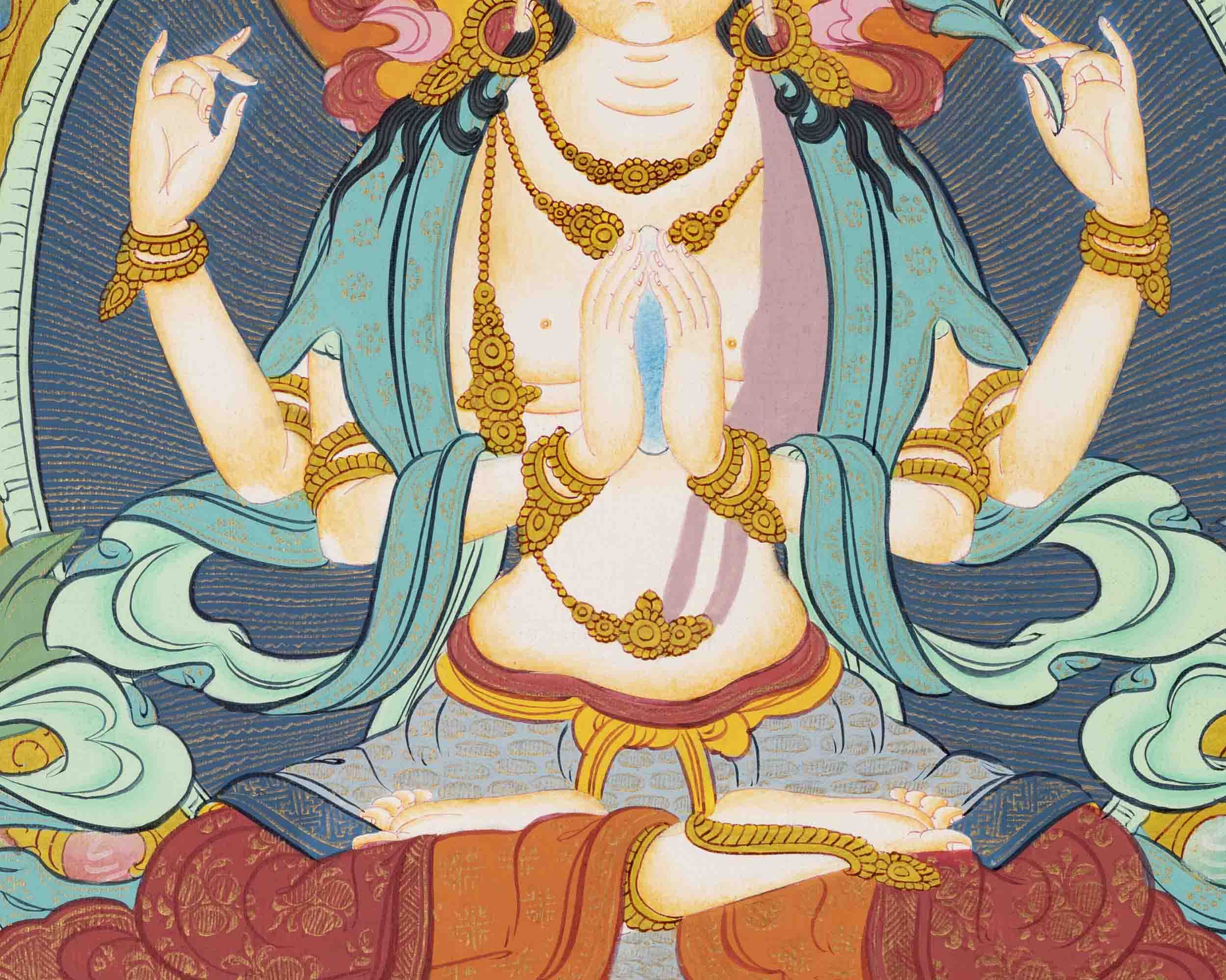 Avalokiteshvara Chengrezig | Bodhisattva of Compassion | Buddhist Painting