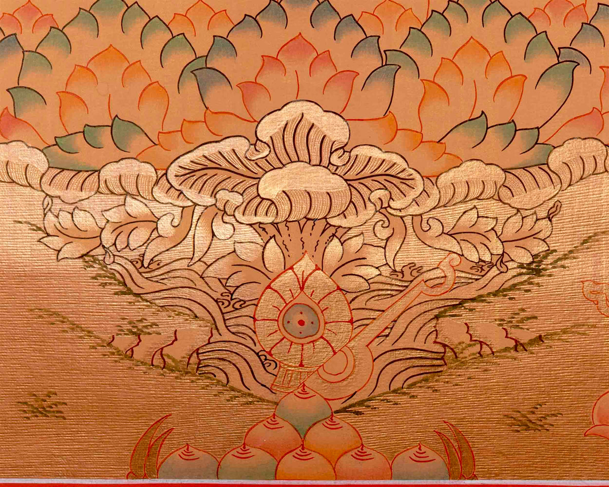 Tibetan White Tara Thangka | Wall Hanging Meditation and Yoga Art