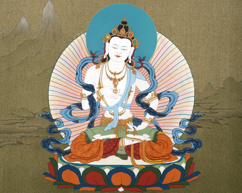 Vajrasattva Thangka, Dorje Sempa, Tibetan Thangka Painting