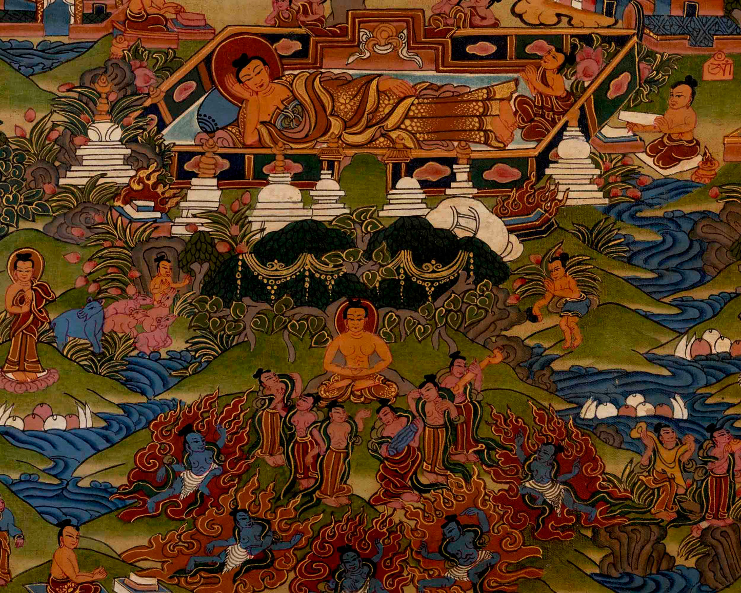 Buddha Life Story | Traditional Tibetan Thangka | Wall Decors