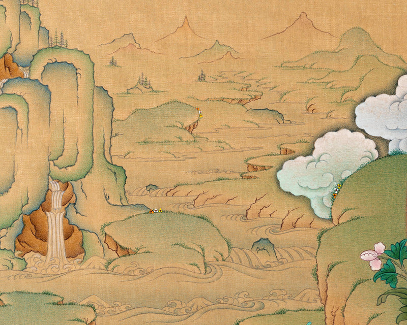 Tibetan Bodhisattva Thangka Print | White Tara, Amitayus and Namgyalma Thangka