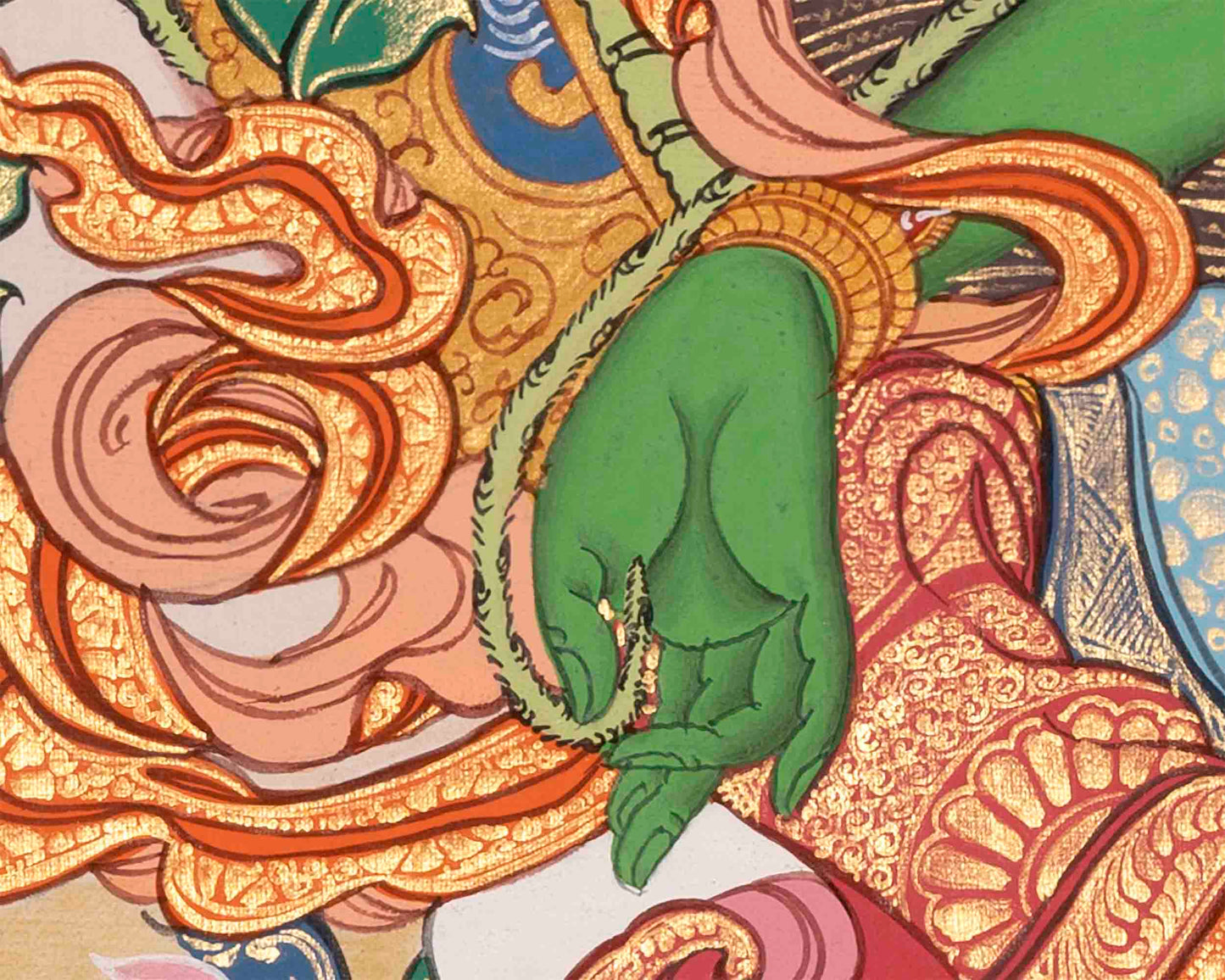 Green Tara Thangka | Healing Female Deity | Religious Wall Decors