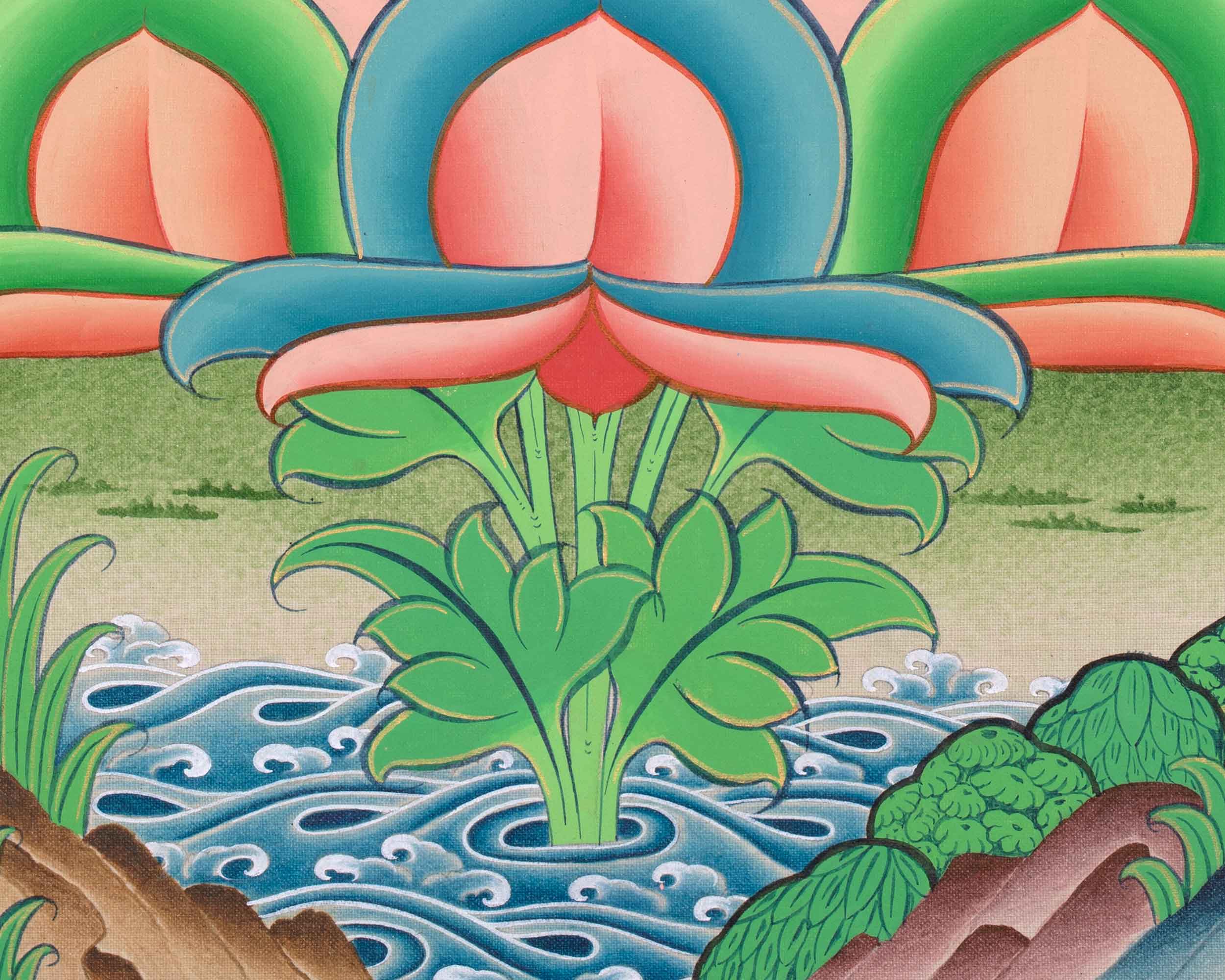 Art Of The Lotus Born Master | Guru Rinpoche Thangka Painting | For Divine Guidance