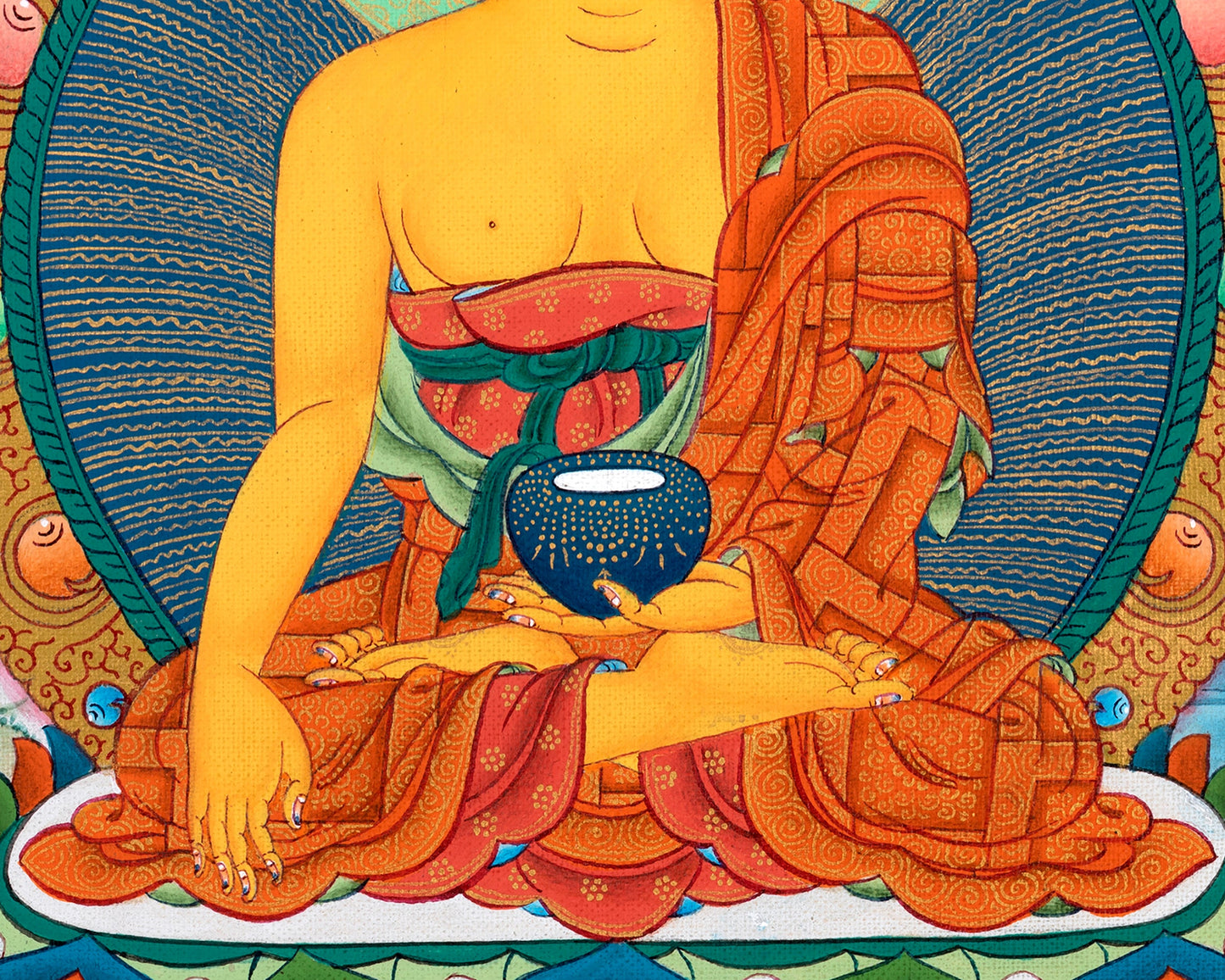 Buddha Shakyamuni Thangka | Traditional Tibetan Art