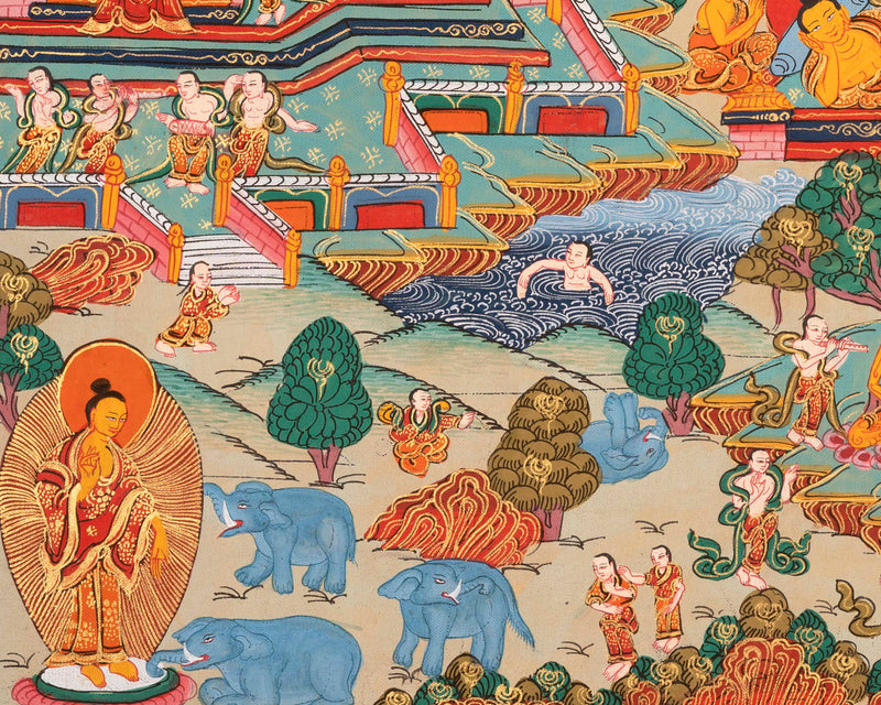 Vintage Buddha Life Story | Wall Decoration Painting