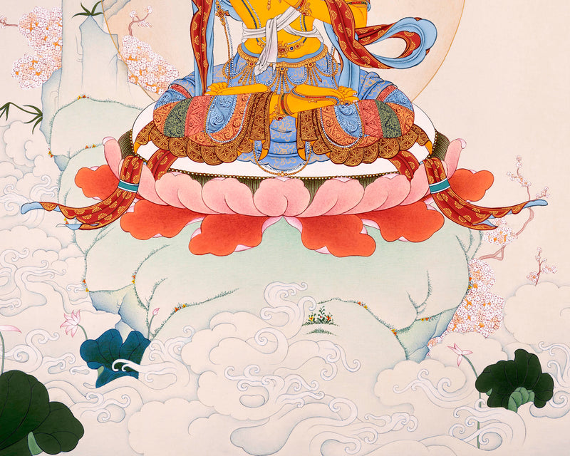 Wisdom Buddha Manjushri, Tibetan Thangka Art