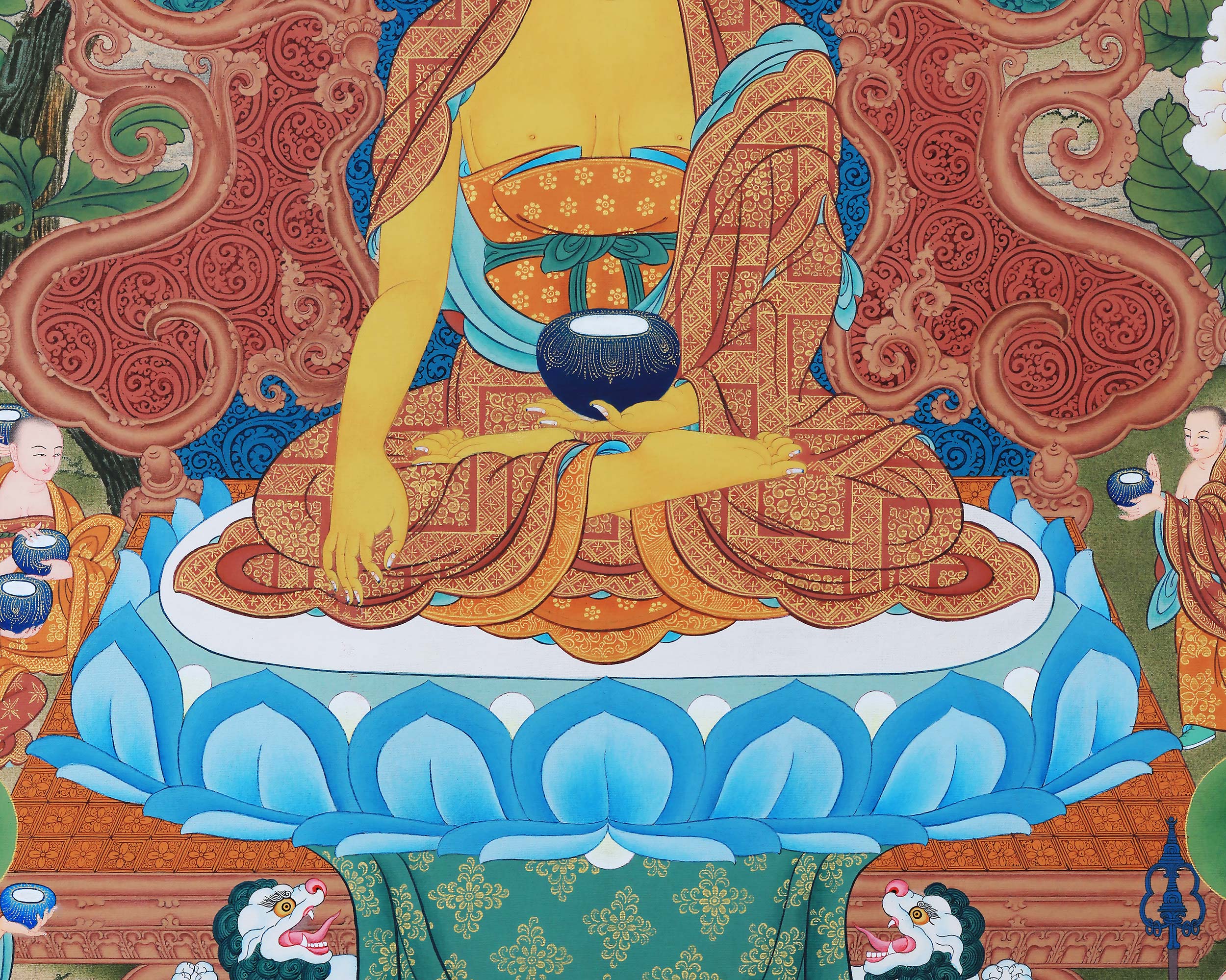 Buddha Shakyamuni Thangka, High Quality Giclee Canvas Print, Digital Print