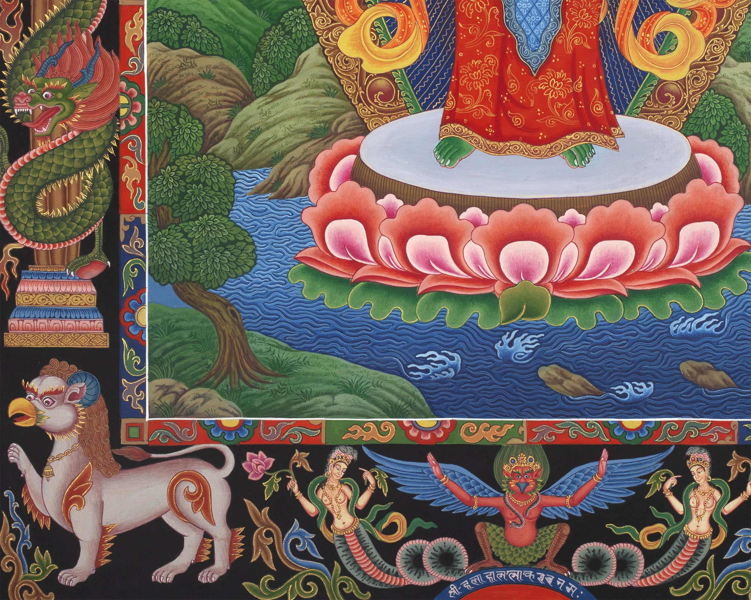 Bodhisattva Lokeshvara Print | Paubha Style Painting | Wall Decors