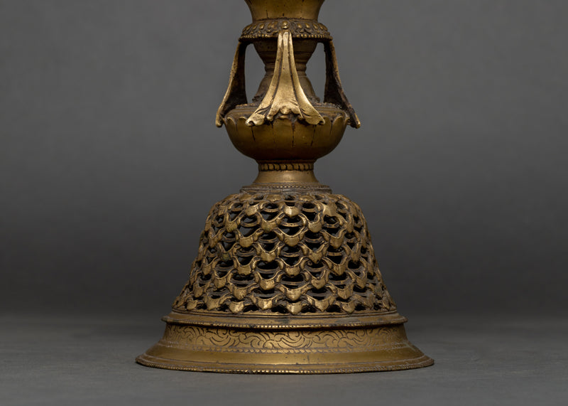 Vinatge Brass Stand Oil Lamp Set | Tibetan  Butter Lamp